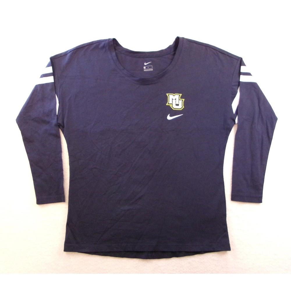 Nike Marquette Golden Eagles Tailgate LS Top Womens Medium Navy Blue